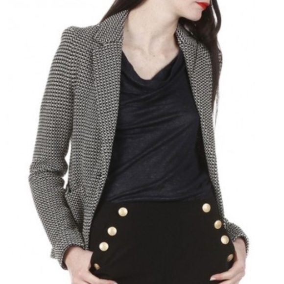 Gerard Darel Black and White Tweed Blazer - Picture 2 of 7
